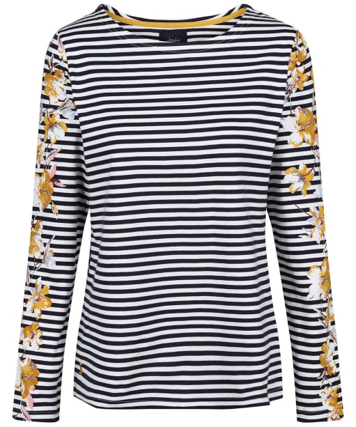 Women’s Joules Harbour Print Top - Cream / Navy Stripe