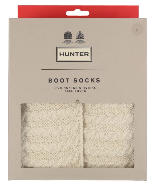 Hunter Recycled Mini Cable Boot Socks – Tall - Hunter White