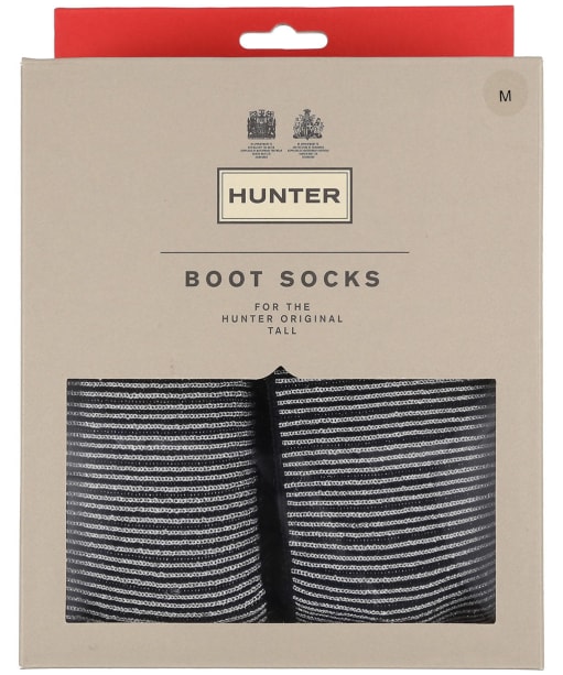 Hunter Glitter Cuff Boot Socks – Tall - Silver / Black