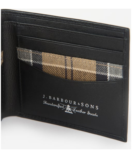 Men’s Barbour Leather Wallet & Card Holder Gift Set - Black / Dress Tartan