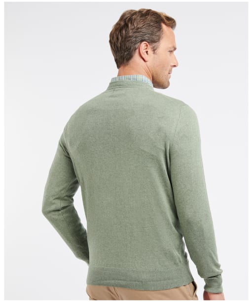 Men's Barbour Light Cotton Crew Neck Sweater - Light Moss