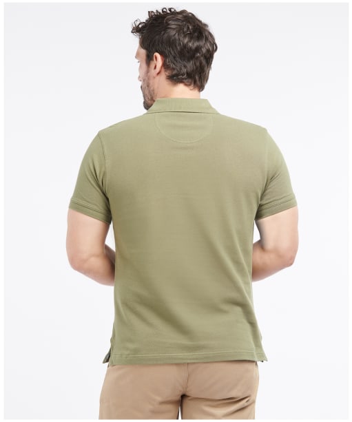 Men's Barbour Tartan Pique Polo Shirt - Light Moss