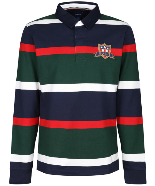 Men’s GANT Banner Shield HR Rugby Shirt - Tartan Green