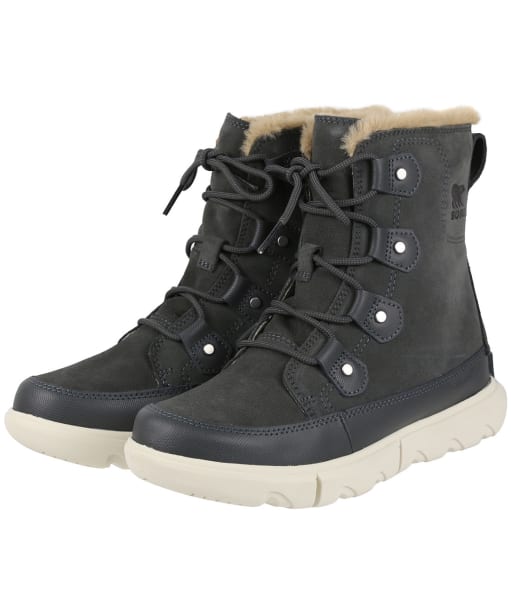 Women’s Sorel Explorer II Joan Faux Fur Waterproof Boots - Grill / Fawn