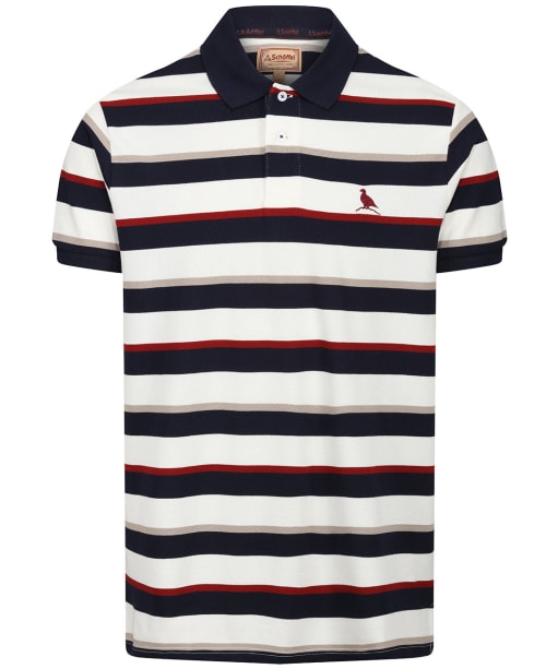 Men’s Schoffel St Ives Polo Shirt - Navy / Bordeaux Stripe