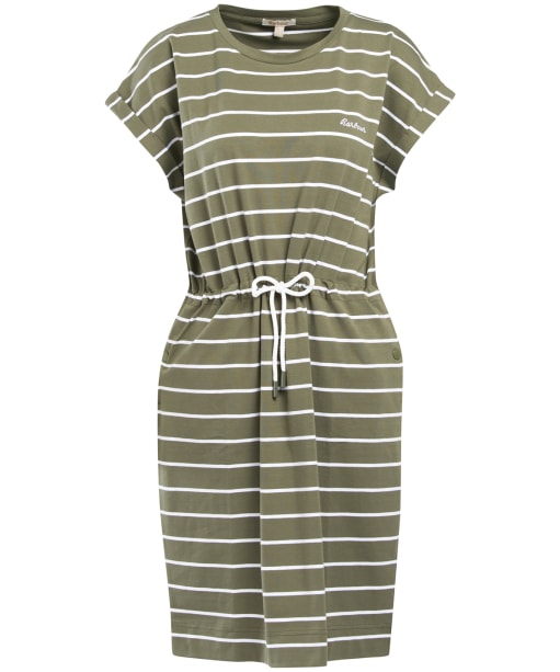 Women's Barbour Marloes Stripe Dress - DUSKY KHAKI/WHIT