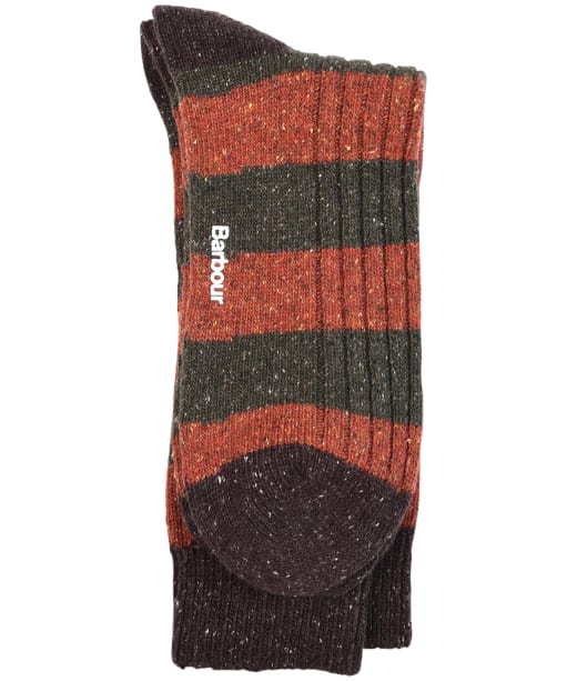 Men’s Barbour Houghton Stripe Socks - Burnt Orange