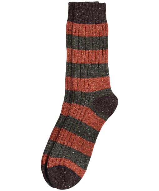 Men’s Barbour Houghton Stripe Socks - Burnt Orange