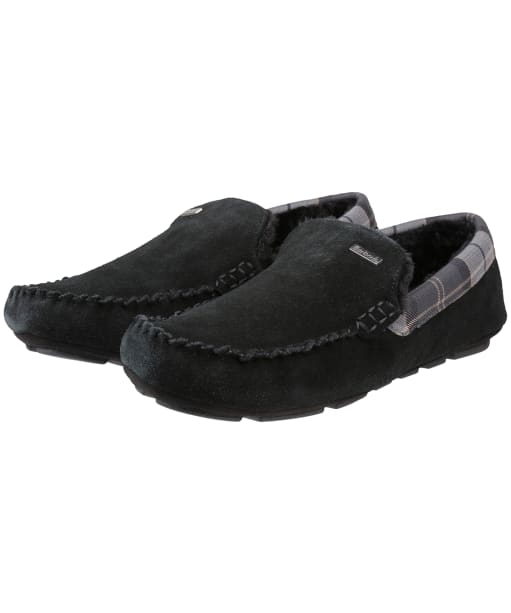 Men's Barbour Monty House Slippers - Black Suede