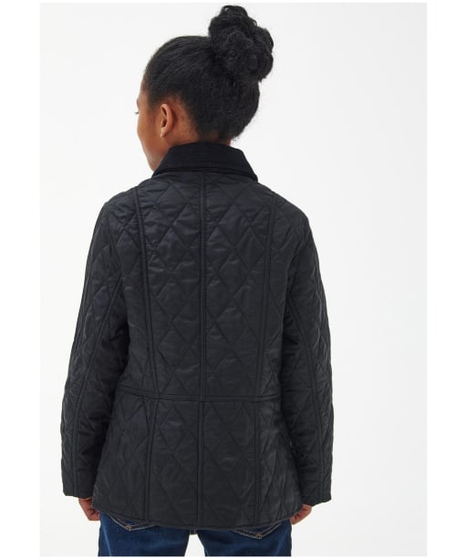 Girl's Barbour Summer Liddesdale Quilted Jacket, 2-9yrs - Black / Gardenia