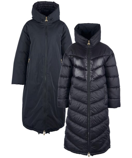 Barbour international brace chevron quilted jacket with hood best sale