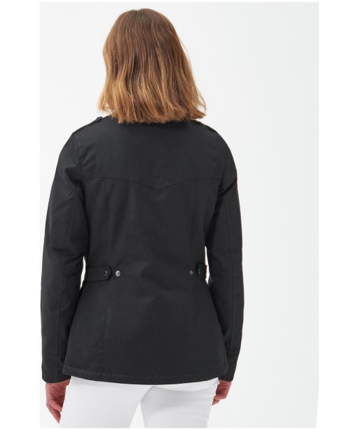 Women’s Barbour Winter Defence Waxed Jacket - Black / Classic Tartan