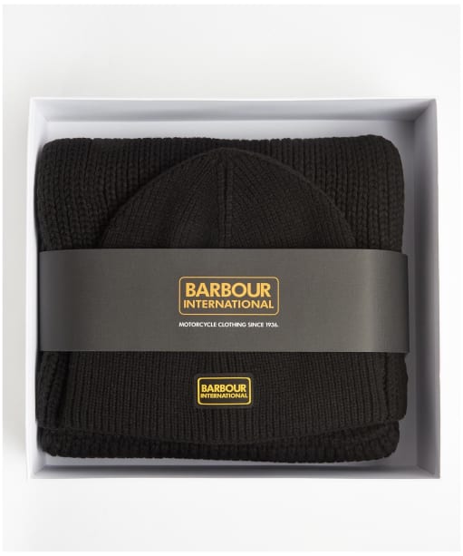 Men's Barbour International Sweeper Legacy Beanie Set - Black