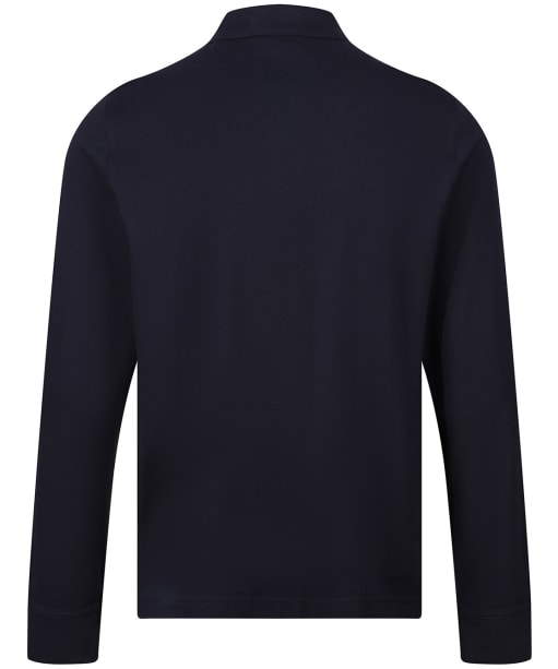 Men's Gant Shield Long Sleeve Pique Rugger Polo Shirt - Evening Blue