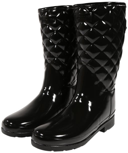 Original refined high gloss quilted waterproof rain boot hotsell