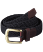 Men's Barbour Stretch Webbing Leather Belt - Navy