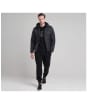 Men's Barbour Ouston Hooded Quilted Jacket - Black