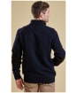 Men's Barbour Patch Half Button Lambswool Sweater - Navy