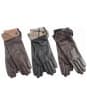 Women's Barbour Lady Jane Leather Gloves - Chocolate / Muted Tartan