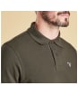 Men's Barbour Tartan Pique Polo Shirt - Forest Green