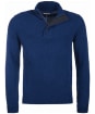 Men's Barbour Patch Half Button Lambswool Sweater - Deep Blue