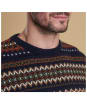 Men’s Barbour Case Fairisle Crew Neck Jumper - Navy Marl