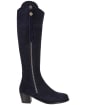 Women's Fairfax & Favor Heeled Regina Boots - Navy Blue Suede