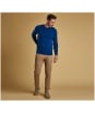 Men’s Barbour Light Cotton Crew Neck Sweater - Bright Blue