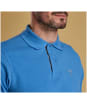 Men's Barbour Tartan Pique Polo Shirt - Delft Blue