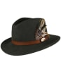 Women’s Hicks & Brown The Suffolk Fedora - Guinea and Pheasant Feather - Olive