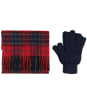 Men’s Barbour Scarf and Glove Gift Box - Red Tartan