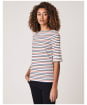 Women's Crew Clothing Orchid Stripe Top - Navy / Red / Ultramarine