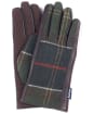 Women's Barbour Tartan Scarf and Leather Mix Gloves Set - Classic Tartan
