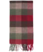 Barbour Large Tattersall Lambswool Scarf - Dark Green/Taupe/Red