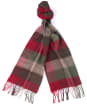 Barbour Large Tattersall Lambswool Scarf - Dark Green/Taupe/Red