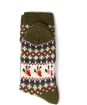 Women's Barbour Robin Fairisle Socks - Olive