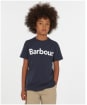 Boy's Barbour Logo Tee, 6-9yrs - New Navy