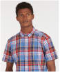 Men’s Barbour Madras 9 S/S Tailored Shirt - Mid Blue Check