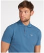 Men's Barbour Tartan Pique Polo Shirt - PIGMENT BLUE