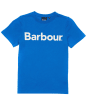 Boy's Barbour Logo Tee, 6-9yrs - Frost Blue
