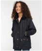 Girl's Barbour Hooded Beadnell Wax Jacket – 10-15yrs - Royal Navy / Fuchsia