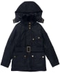 Girl’s Barbour International Charade Waxed Jacket - Black