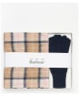 Women’s Barbour Wool Tartan Scarf & Glove Set - PINK/HESSIAN