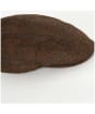 Men's Barbour Wool Crieff Flat Cap - Dark Brown Herringbone