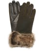 Women’s Barbour Ambush Wax Leather Gloves - Olive / Brown