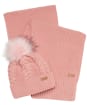 Women’s Barbour Hartley Beanie & Scarf Gift Set - Blush Pink