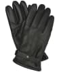 Men's Barbour Burnished Leather Insulated Gloves - Embossed Black