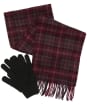 Men’s Barbour Tartan Scarf and Glove Gift Set - Winter Red