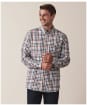 Men’s Crew Clothing Classic Check Cotton Wool Flannel Shirt - White / Rhubarb / Blue