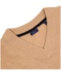 Women's Gant Wool Rib V-Neck Sweater - Khaki Melange